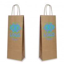 Flaschentasche, braun mit Logo