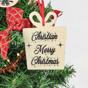 Baumschmuck mit Druck , Geschenkbox