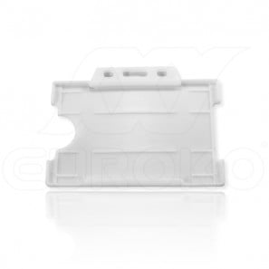 Weiße offenstehende Ausweishülle