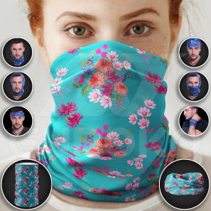 Schlauchschal bunte Blumen