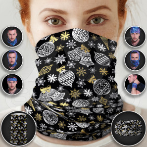 Schlauchschal mit Weihnachtsmotiven