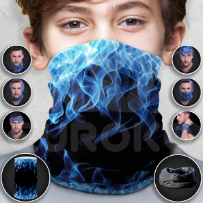 Schlauchschal mit blauen Flammen für Kinder