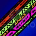 Bedruckte Stoffbänder mit Neonfarben 15mm
