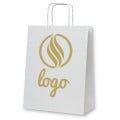 Papiertragetasche mit Kordel, weiß